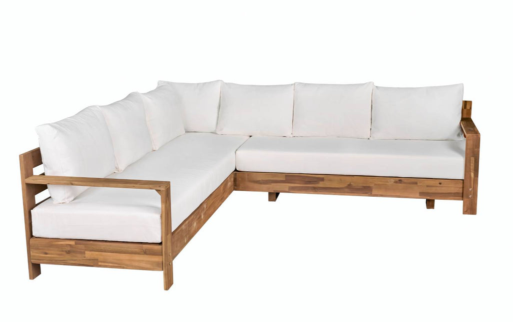 Loungebank tuin Boris beige acaciahout 220cm