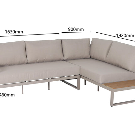Loungebank tuin Brava beige aluminium 253cm