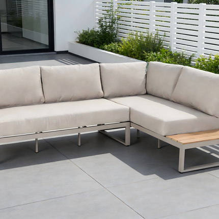 Loungebank tuin Brava beige aluminium 253cm