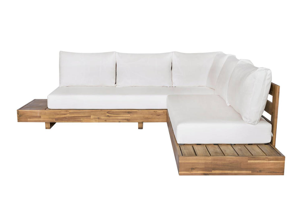 Loungebank tuin Charlie beige acaciahout 230cm