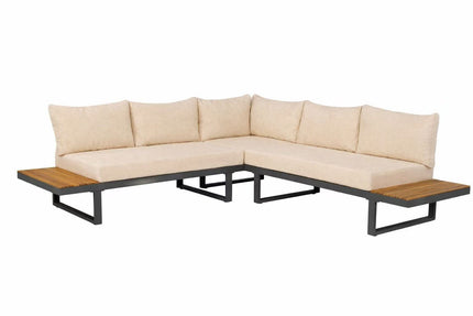 Loungebank tuin Darcio beige aluminium 240cm