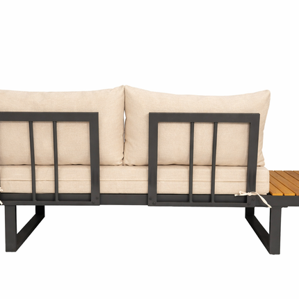 Loungebank tuin Darcio beige aluminium 240cm