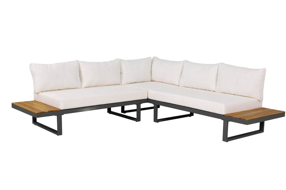 Loungebank tuin Darcio beige aluminium 240cm