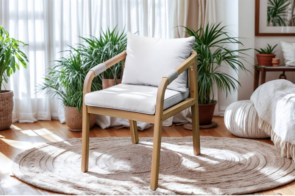 Tuinstoel beige acaciahout Denver