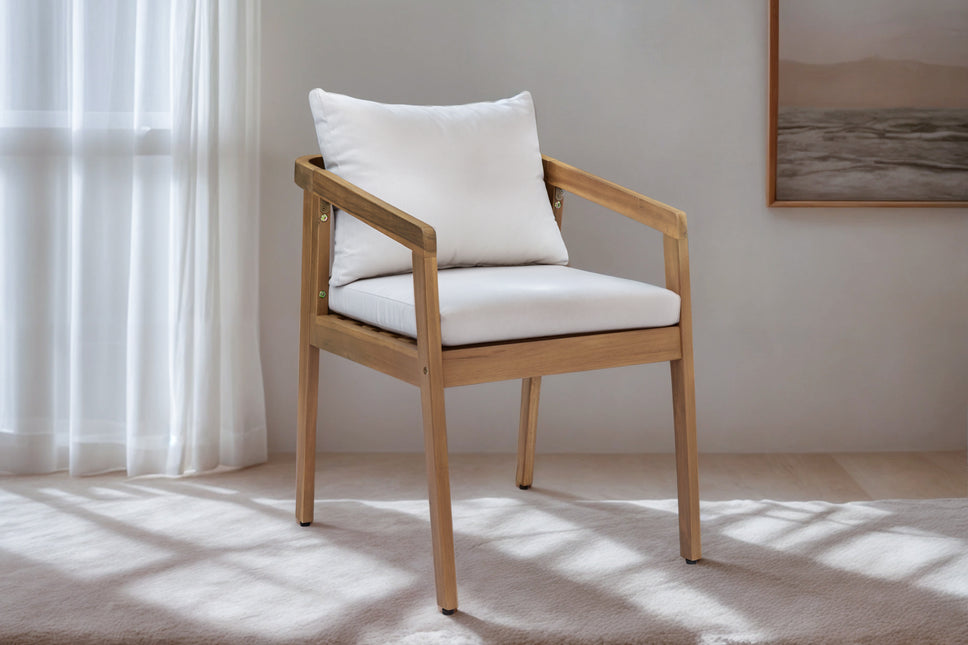 Tuinstoel beige acaciahout Savannah