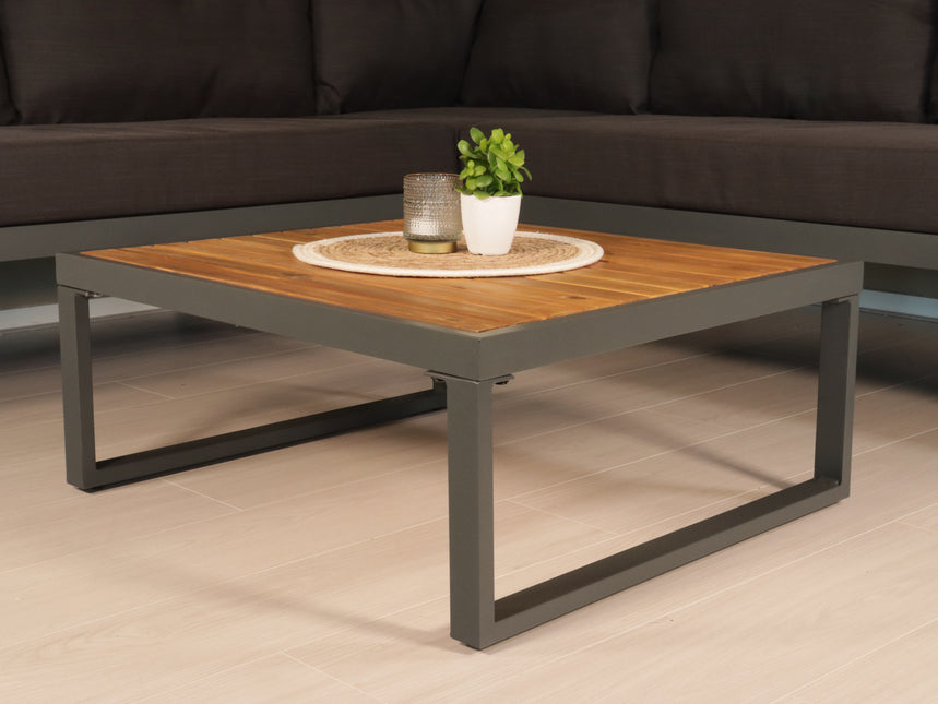 Loungetafel aluminium en acaciahout Darcio tuintafel