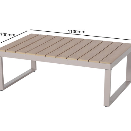 Loungetafel 110cm aluminium Santi beige