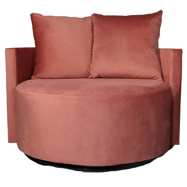 Loveseat draaibaar velvet oud roze