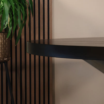 Eettafel Lucas ovaal 160cm zwart met zilver mangohout