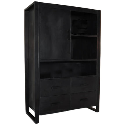 Mangohout kast 150cm zwart Dexie