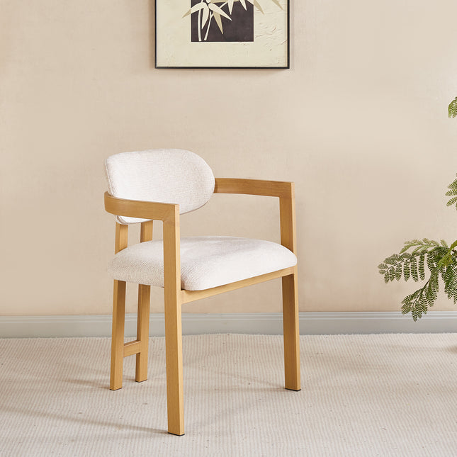 SET DEAL 6 stuks: Eetkamerstoel Japandi beige Maureen lichtbruin