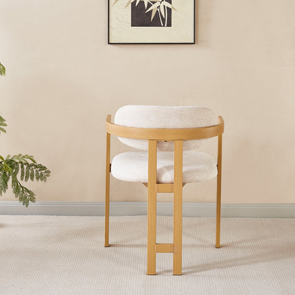 SET DEAL 4 stuks: Eetkamerstoel Japandi beige Maureen lichtbruin