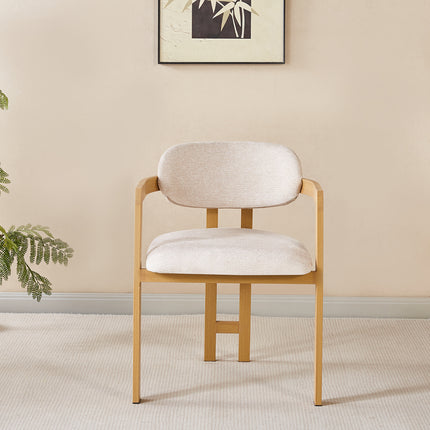 SET DEAL 4 stuks: Eetkamerstoel Japandi beige Maureen lichtbruin