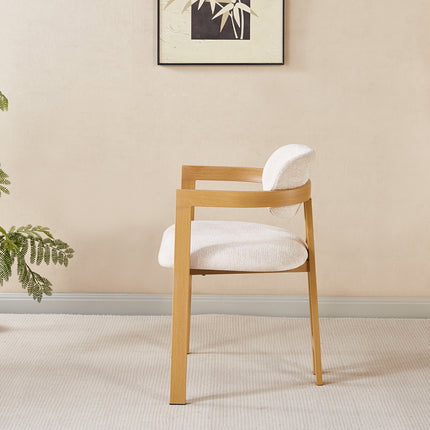 SET DEAL 4 stuks: Eetkamerstoel Japandi beige Maureen lichtbruin