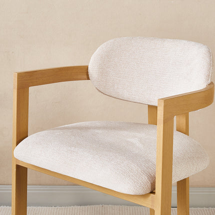 SET DEAL 4 stuks: Eetkamerstoel Japandi beige Maureen lichtbruin
