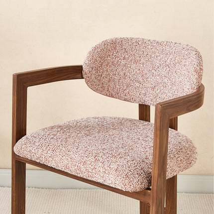SET DEAL 4 stuks: Eetkamerstoel Japandi roze Maureen walnoot