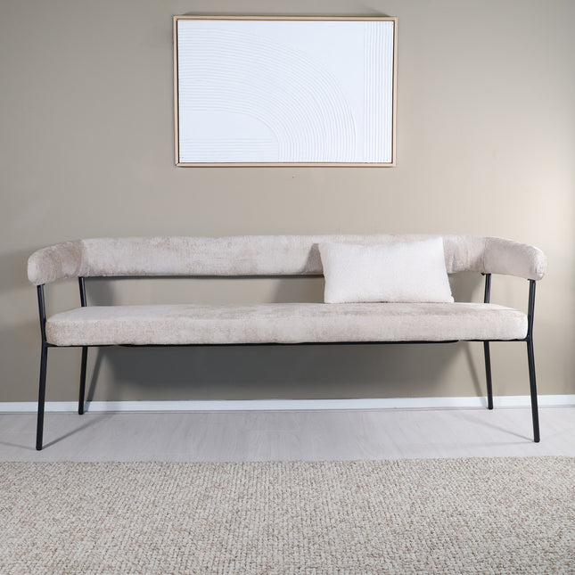 Eetkamerbank Meggie 180cm beige chenille