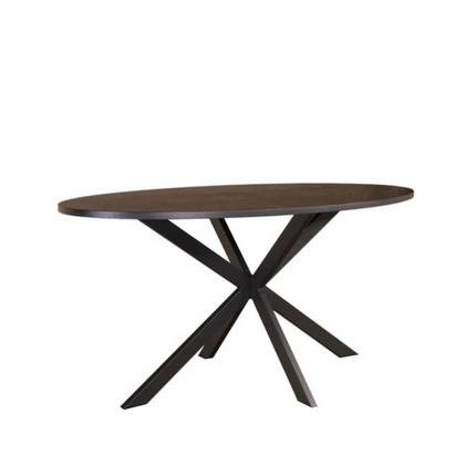 Eettafel visgraat Obie ovaal 160cm zwart MDF