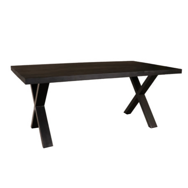 Eettafel Xavier rechthoekig 180cm zwart mangohout