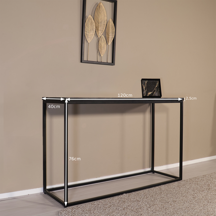 Bijzettafel 120cm mangohout zwart Osso