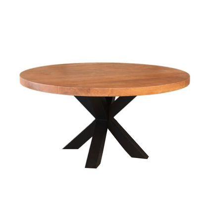 Tweedekans model: Salontafel rond bruin mangohout 90cm Jesse
