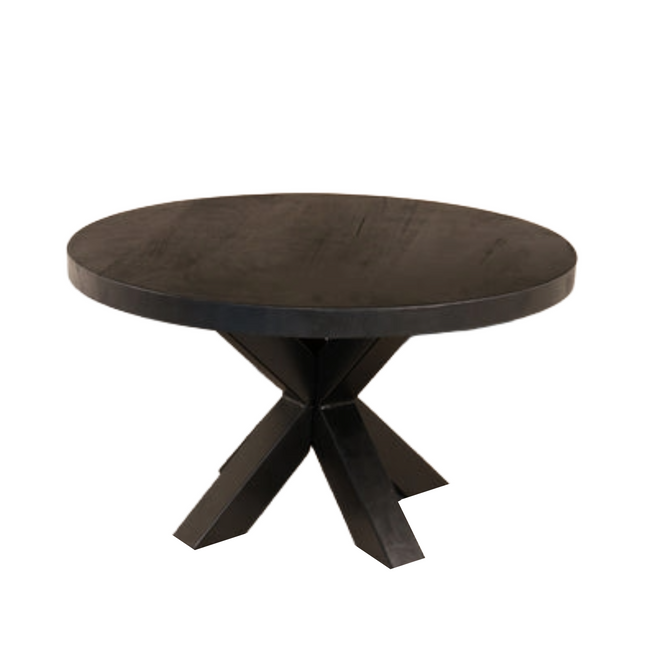 Salontafel rond zwart mangohout 70cm Jesse