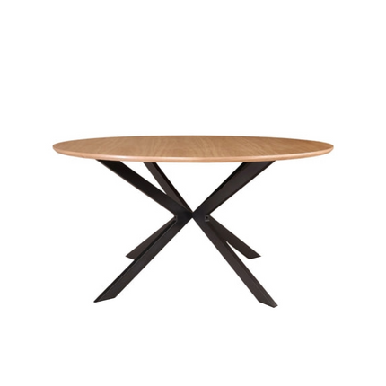 Eettafel Ronsi rond 150cm bruin MDF