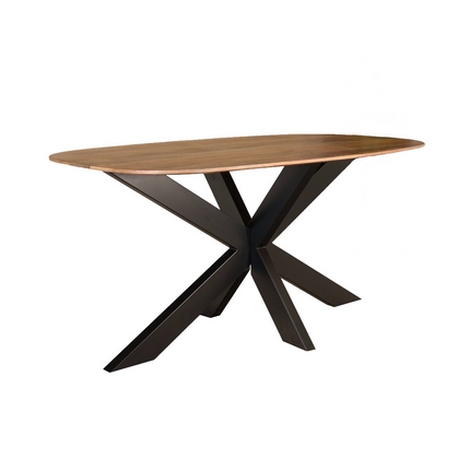 Eettafel Austin deens ovaal 160cm lichtbruin mangohout