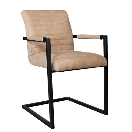 Eetkamerstoel beige microvezel Noor
