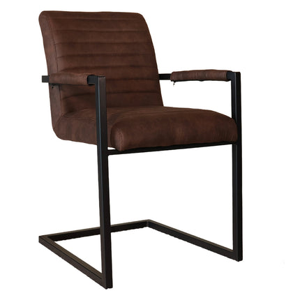 Eetkamerstoel bruin microvezel Noor
