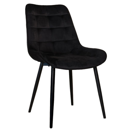 Eetkamerstoel zwart velvet de Vince