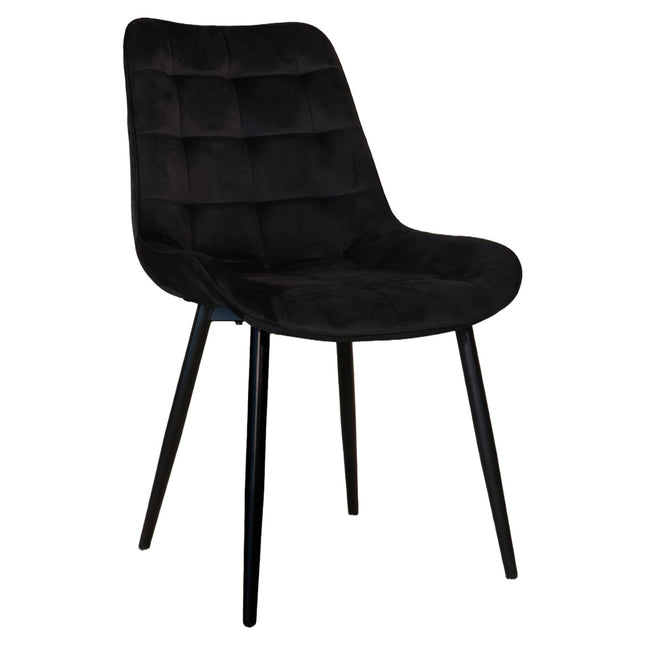Eetkamerstoel zwart velvet de Vince