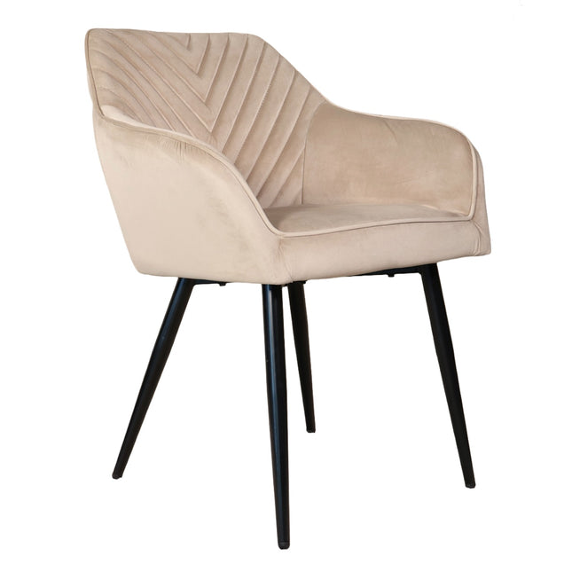 Eetkamerstoel lichtbruin velvet Darcio