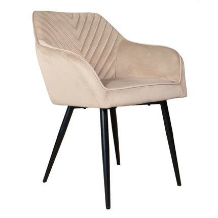 Eetkamerstoel lichtbruin velvet Darcio