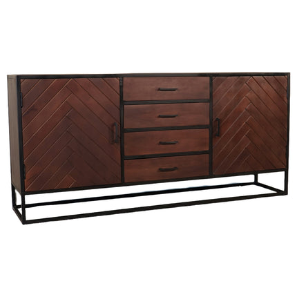 Dressoir visgraat mangohout 180cm walnoot Cody