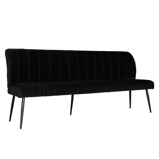 Eetkamerbank Sally 200cm zwart velvet