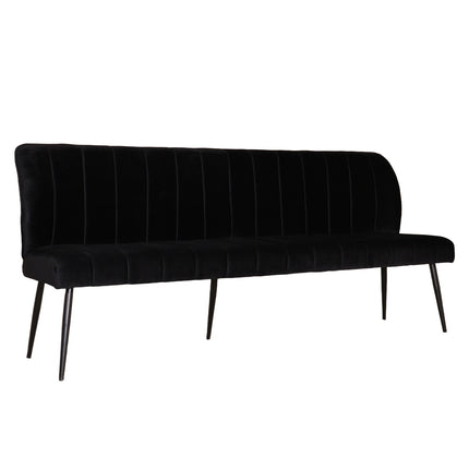 Eetkamerbank Sally 200cm zwart velvet