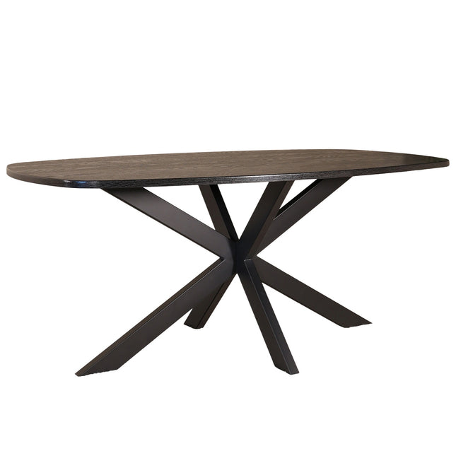 Eettafel Hero deens ovaal 180cm zwart MDF