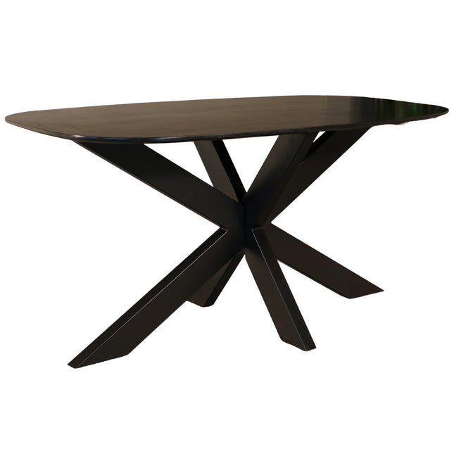 Eettafel Austin deens ovaal 160cm zwart mangohout