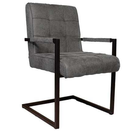 SET DEAL 4 stuks: Eetkamerstoel antraciet microvezel Milan