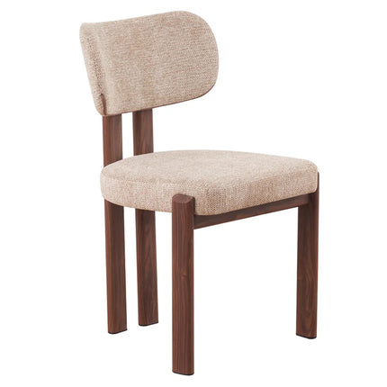 Eetkamerstoel Japandi bruin Naomi walnoot