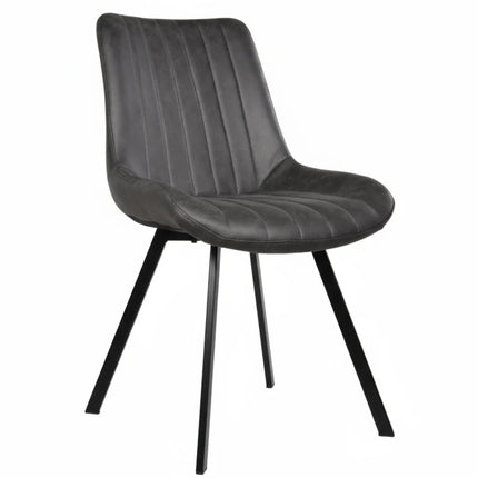 SET DEAL: 6 Eetkamerstoelen grijs microvezel Susta