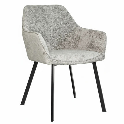 SET DEAL 6 stuks: Eetkamerstoel grijs chenille Yurgan