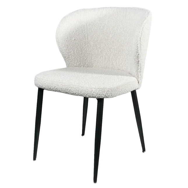 Eetkamerstoel wit boucle Coco