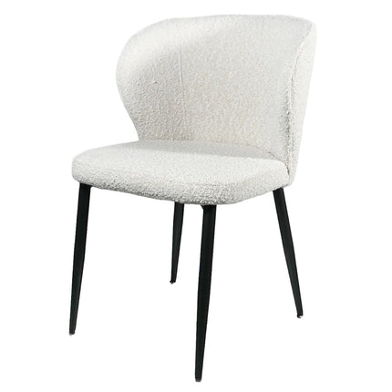 Eetkamerstoel wit boucle Coco