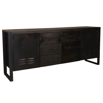 Dressoir mangohout 200cm zwart Jazzy