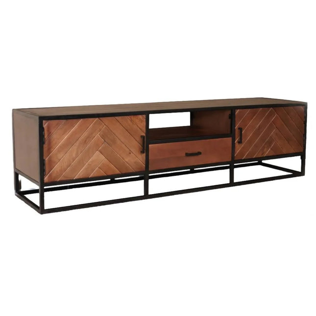 Tv meubel visgraat walnoot mangohout 180cm Danae