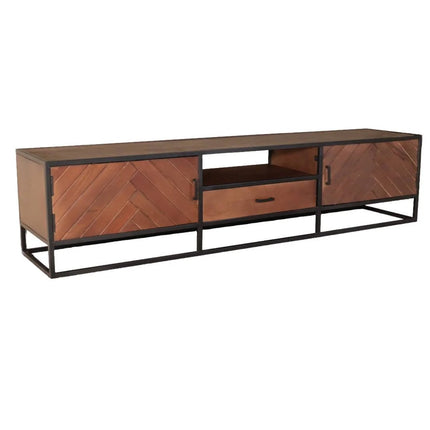 Tv meubel visgraat walnoot mangohout 210cm Danae