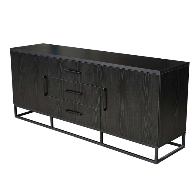 Dressoir melamine zwart 180cm Hazel