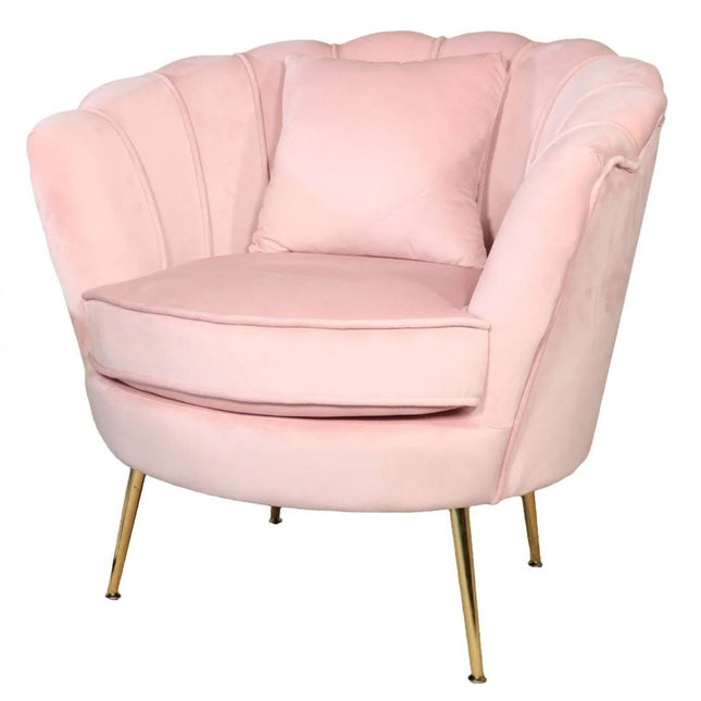 Fauteuil Belle roze velvet